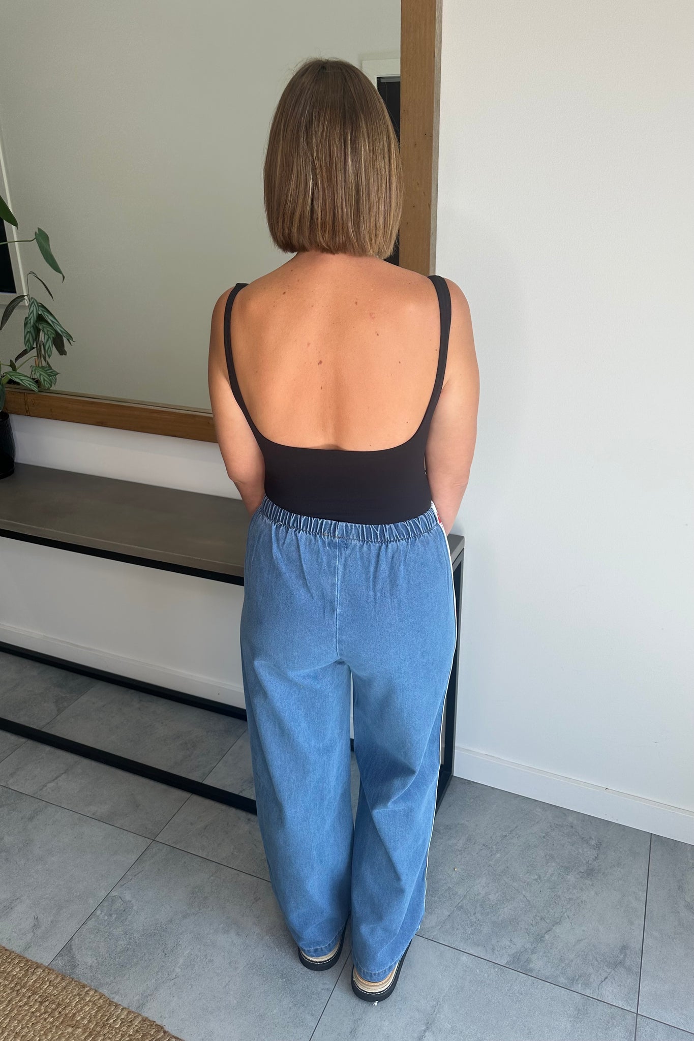 Racer Denim Pants - Red Stars Dark Blue