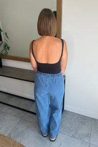 Racer Denim Pants - Red Stars Dark Blue