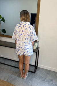 Maggie Short Set - White and Blue