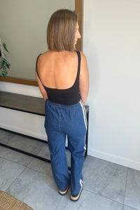 Racer Denim Pants - Dark Blue