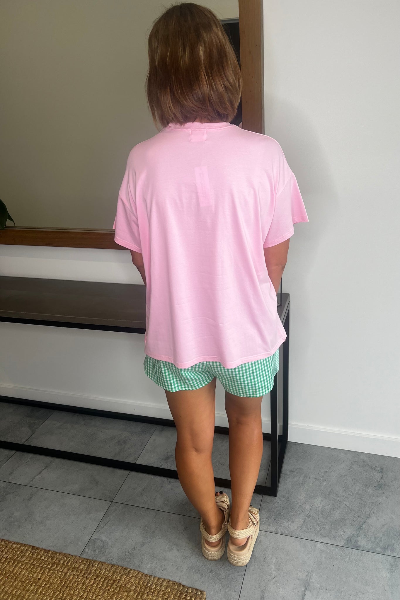 Agua de Coco Tshirt and Short Set - Pink and Green