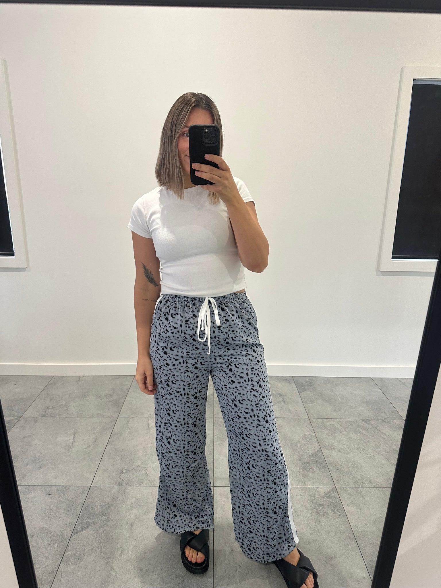 Leopard Racer Pants - Blue
