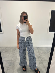 Leopard Racer Pants - Blue